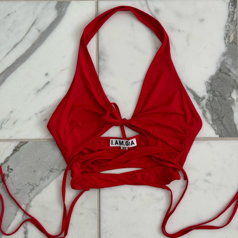 I.AM.GIA Red Halter Top